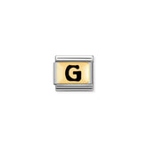 Nomination Composable Classic SCHWARZE BUCHSTABEN Edelstahl und 18K-Gold (07_G)